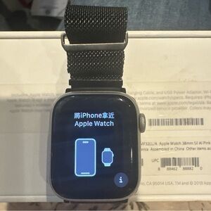 Apple Black Smartwatch with Woven Sport Loop Band